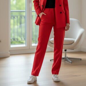 NWT Sandro Paris Tailored Tomato Red Trousers - Sz 40 US 8